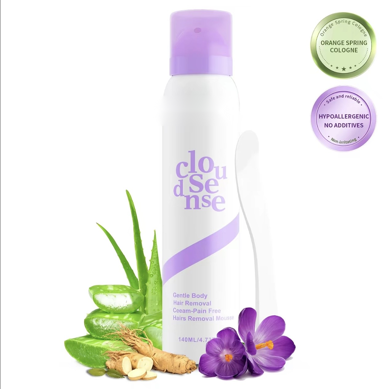 Bikini Pain-Free Hair Removal Spray for Sensitive Skin, Hypoallergenic Formula-Gentle & Fast-Acting